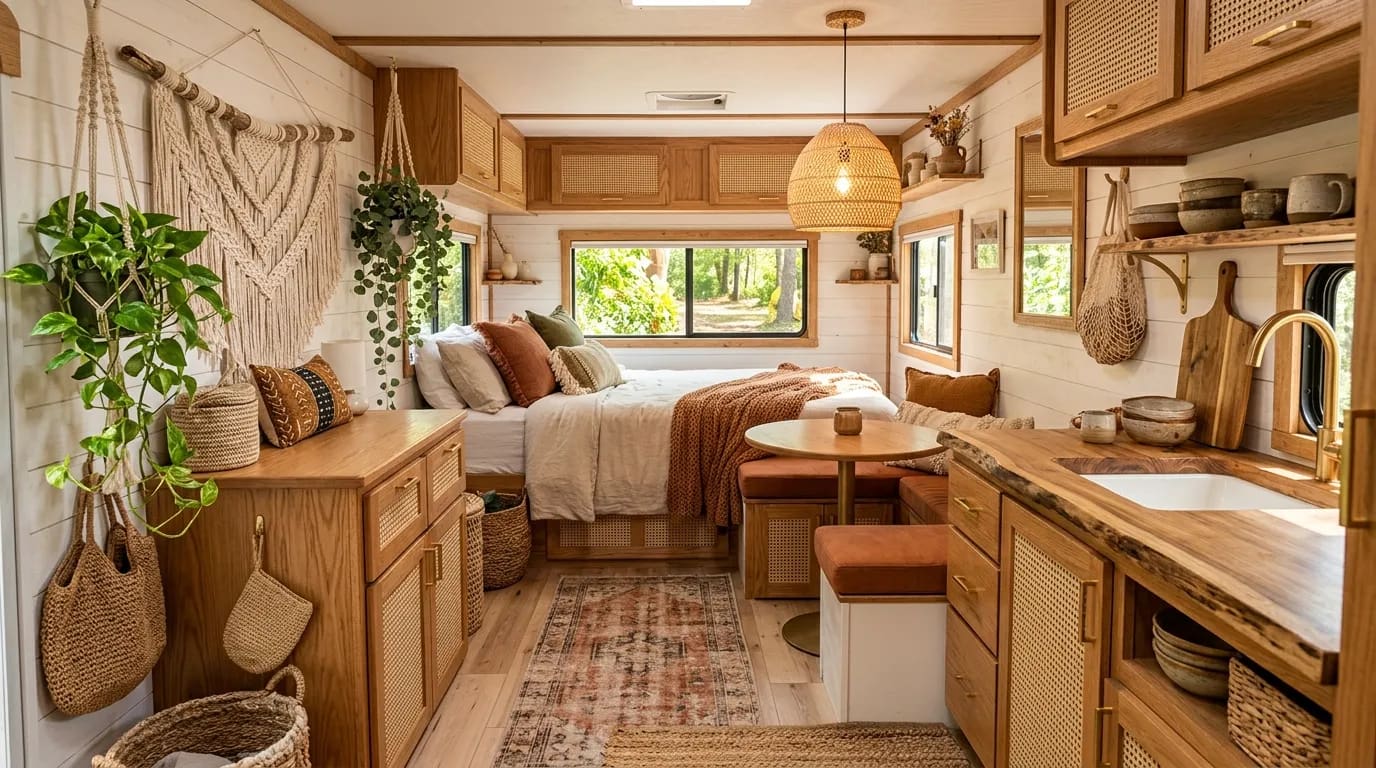 Boho Camper Interior