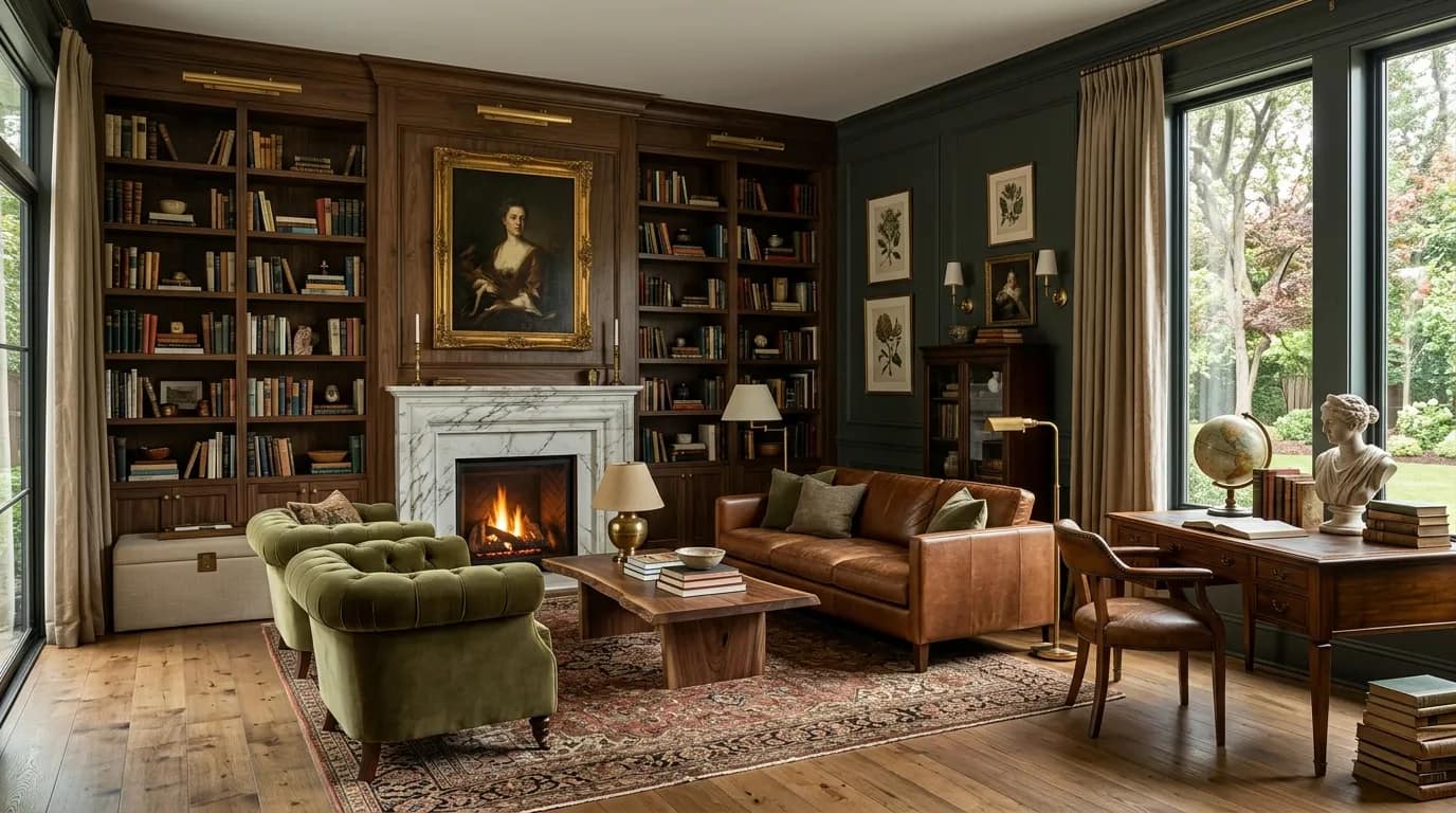 Dark Academia Living Room