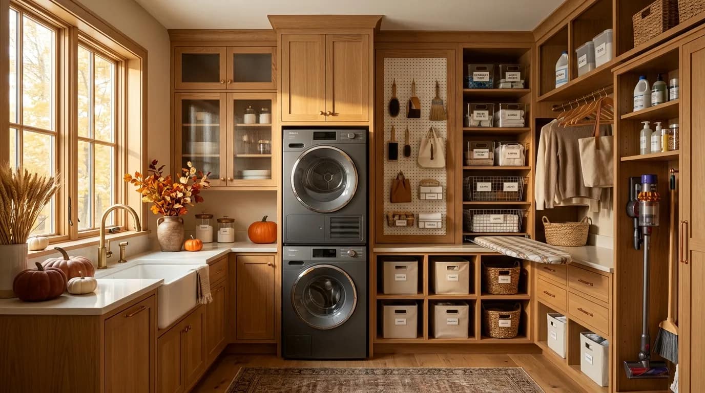 Fall Laundry Room Storage