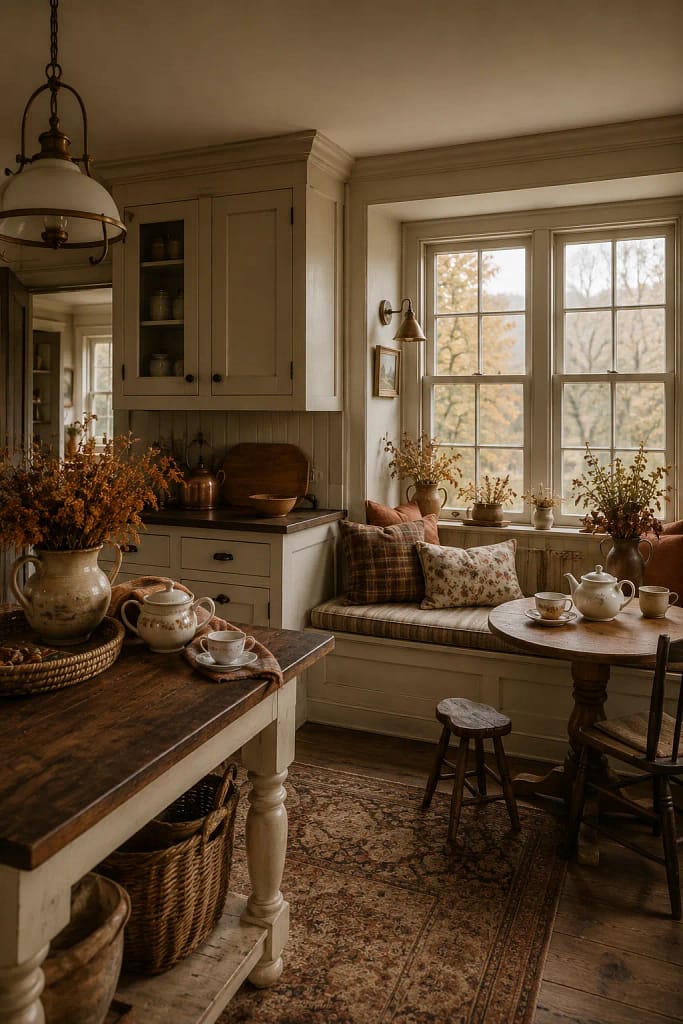 23 Fall Cottagecore Kitchen Ideas for Cozy Living 19 Cozy Breakfast Nook