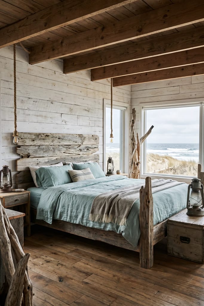 22 Seafoam Green Bedroom Ideas for Calm Coastal Style 20 Driftwood Decorative Accents