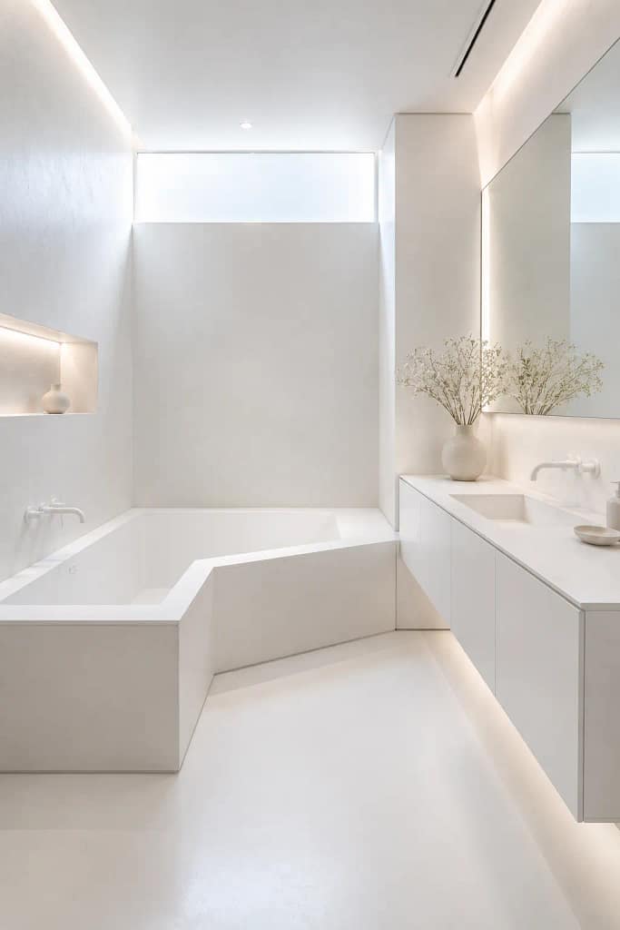 22 Corner Bathtub Ideas to Create Spa Style at Home 15 Minimalist White Finish
