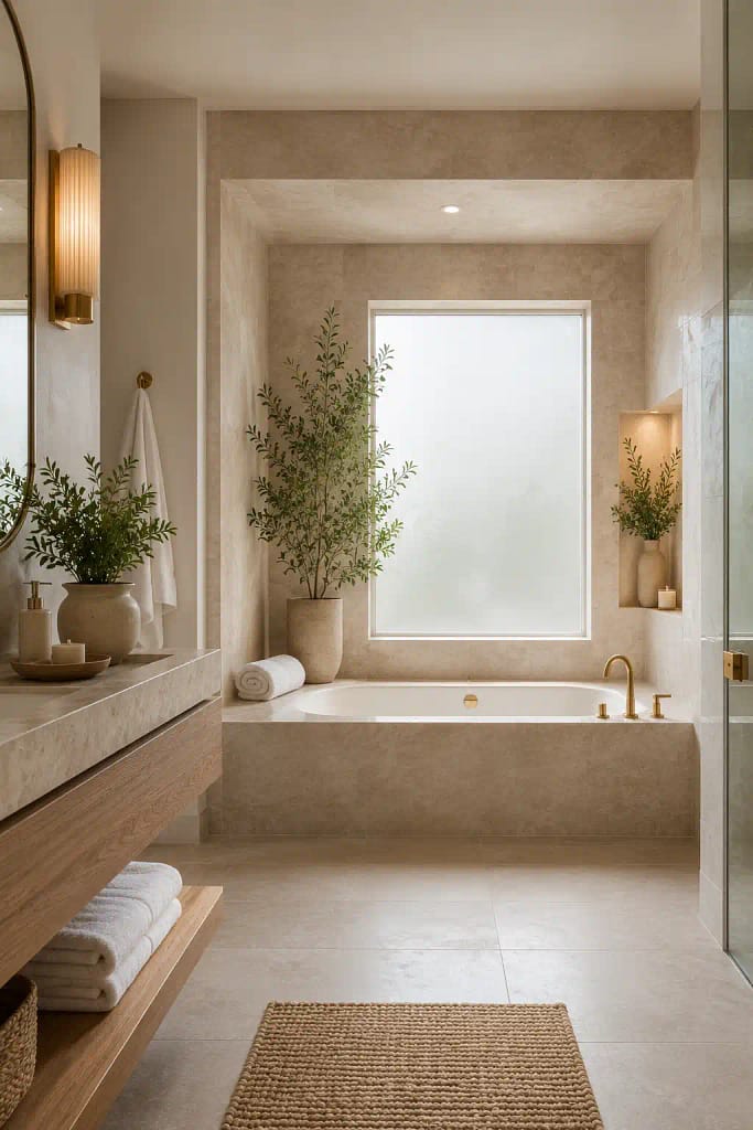 22 Corner Bathtub Ideas to Create Spa Style at Home 2 Sunken Tub Nook