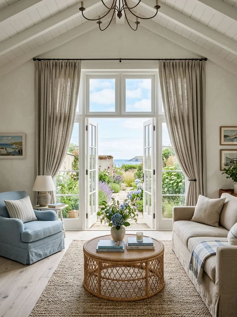 20 Small Living Room Makeover Ideas That Transform 4 Add Floor-to-Ceiling Curtains