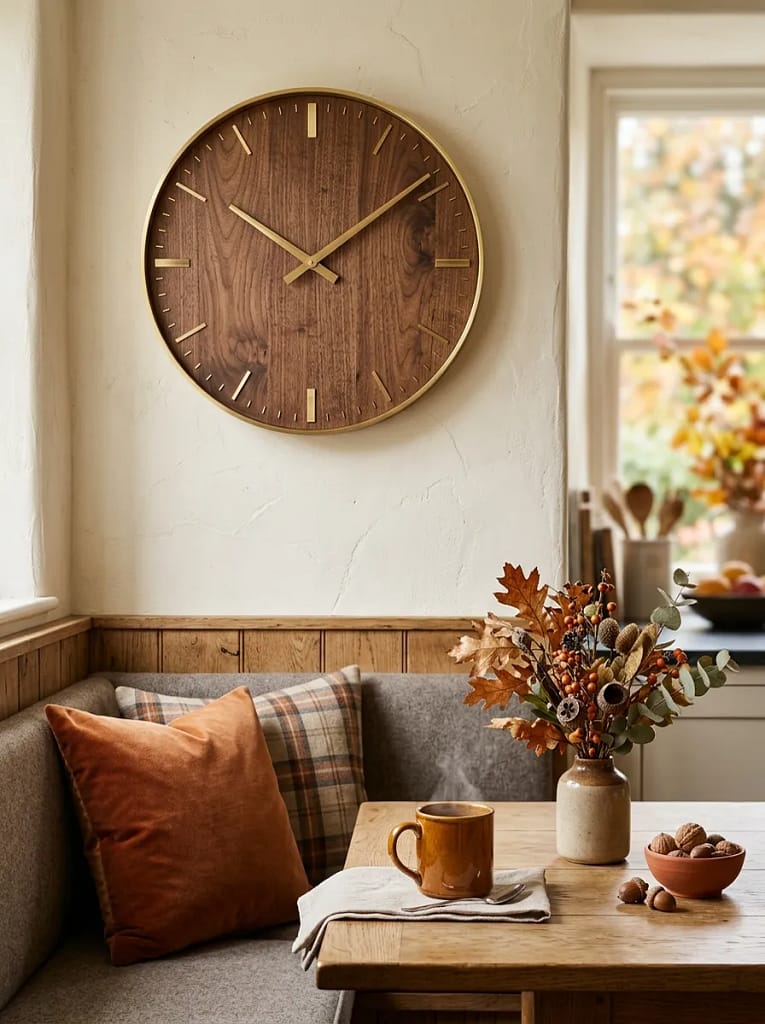 23 Fall Wall Art Ideas for Beautiful Seasonal Style 18 Autumn Wall Clock