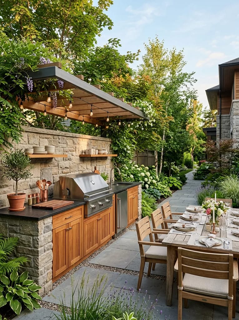 23 Outdoor Picnic Area Ideas for Backyard Gatherings 16 BBQ Grill Picnic Zone