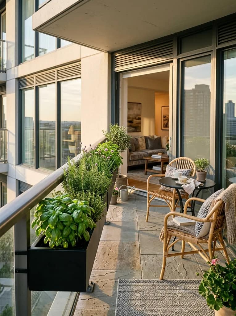 22 Herb Garden Ideas for Fresh Flavor All Year Long 16 Balcony Herb Rail