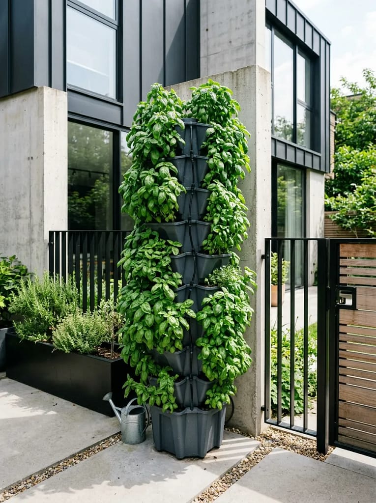 22 Herb Garden Ideas for Fresh Flavor All Year Long 9 Basil Grow Tower