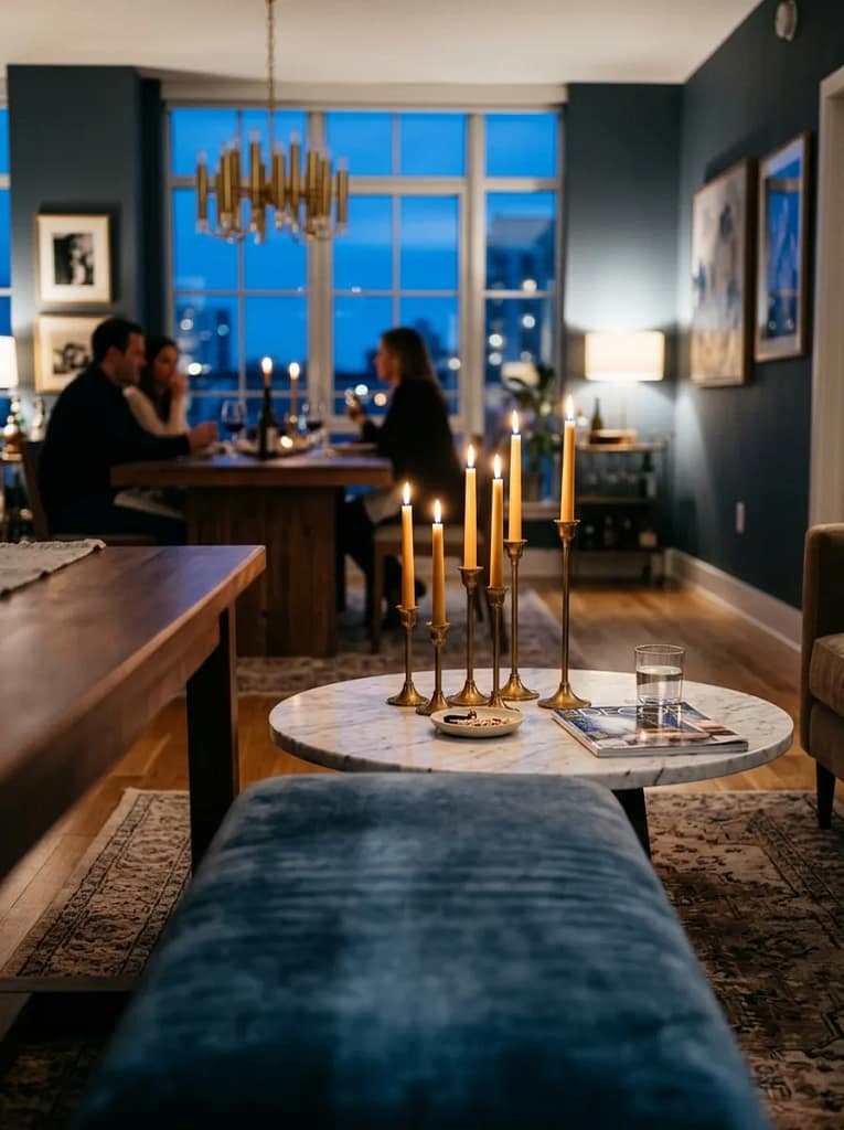 24 Fall Coffee Table Decor Ideas for Cozy Autumn Style 17 Brass Candle Holders