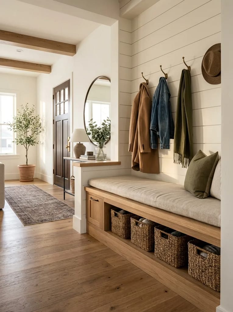 24 Entryway Refresh Ideas for Stylish First Impressions 3 Built-In Bench with Storage