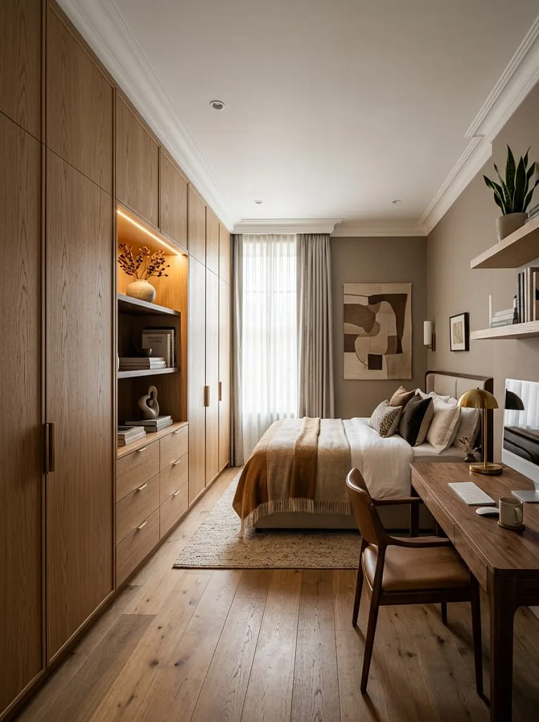 23 Office Guest Room Ideas for Stylish Dual Spaces 19 Built-In Closet Storage