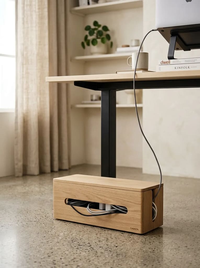 20 Home Office Decor Ideas for Productive Workspaces 10 Cable Management Box