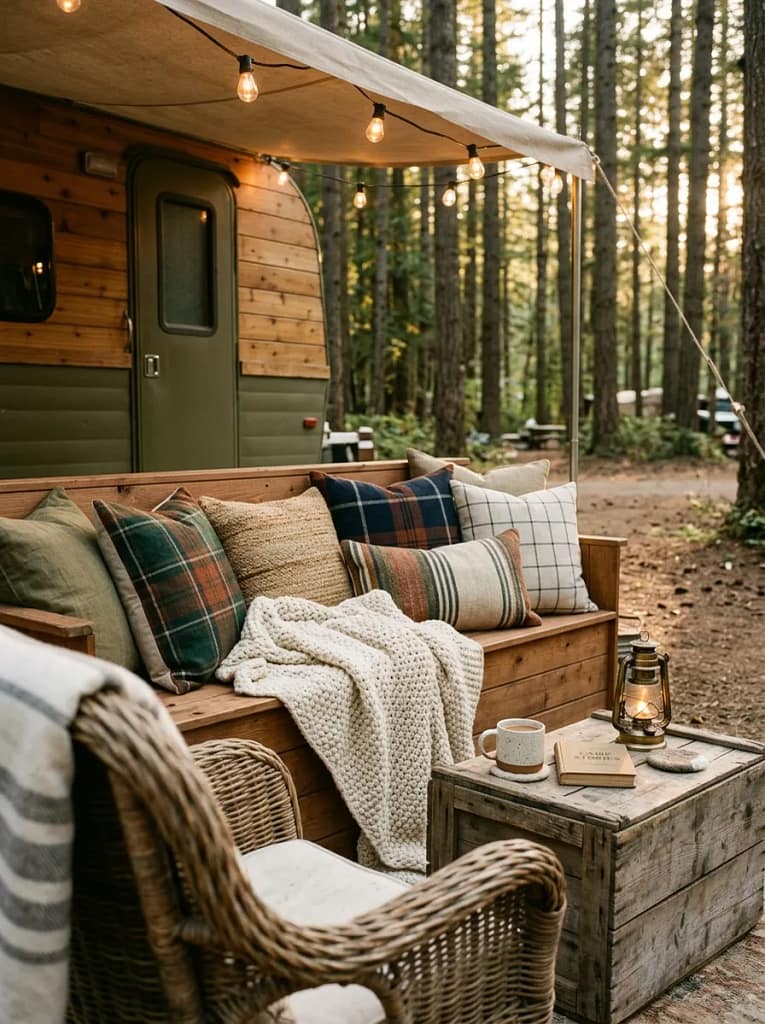20 Camper Porch Decor Ideas for Cozy Outdoor Living 14 Camp Throw Pillows
