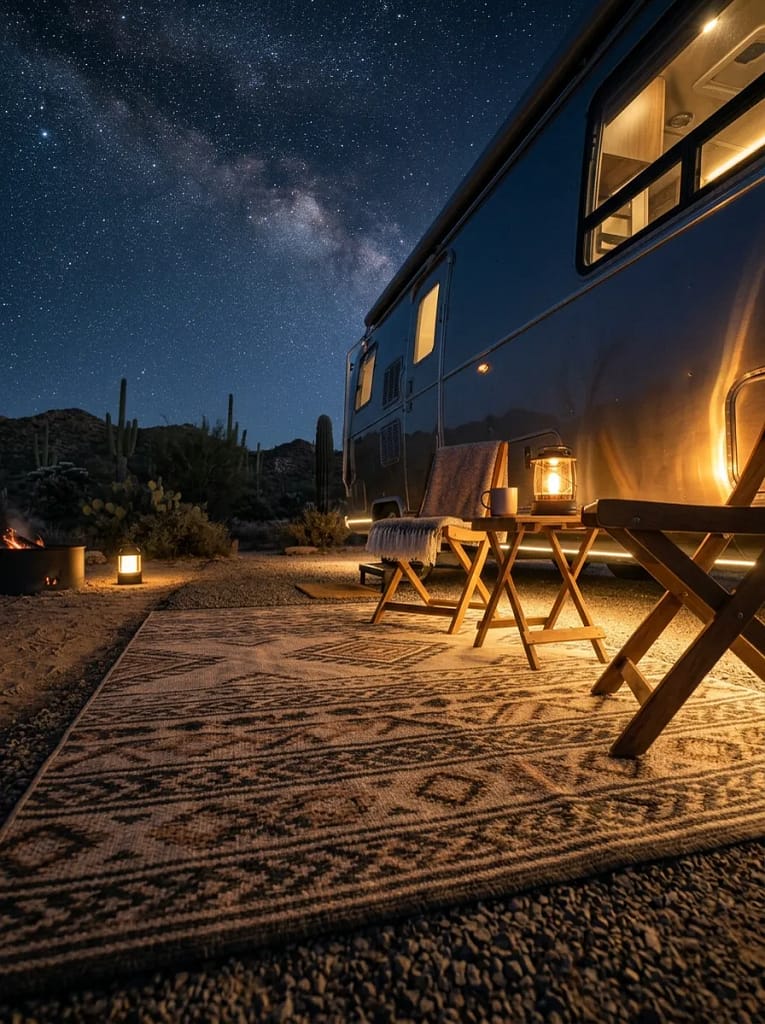 20 Camper Porch Decor Ideas for Cozy Outdoor Living 15 Camper Skirting Lights