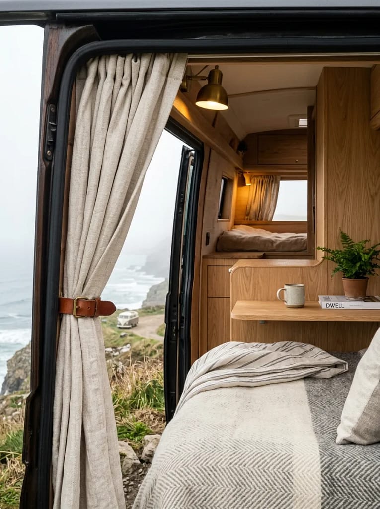 20 Camper Porch Decor Ideas for Cozy Outdoor Living 19 Camper Van Curtains