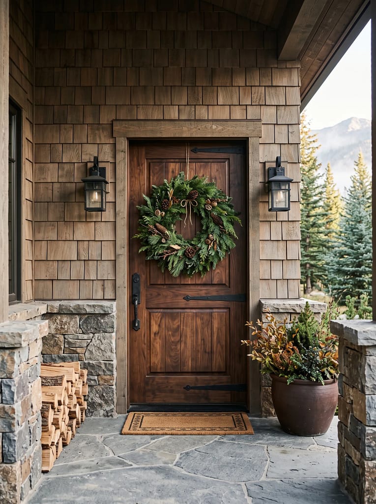 23 Fall Front Door Wreath Ideas for Instant Charm 23 Cedar and Pinecone Wreath