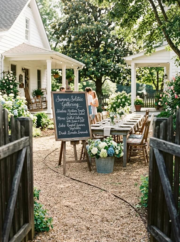 22 Backyard Potluck Table Ideas for Easy Entertaining 18 Chalkboard Menu Sign