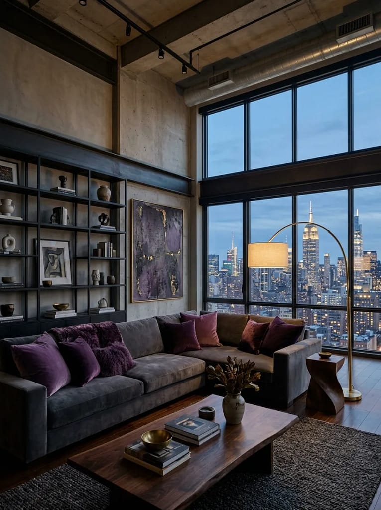 23 Moody Purple Living Room Ideas That Feel Luxe 15 Charcoal and Purple Color Combination
