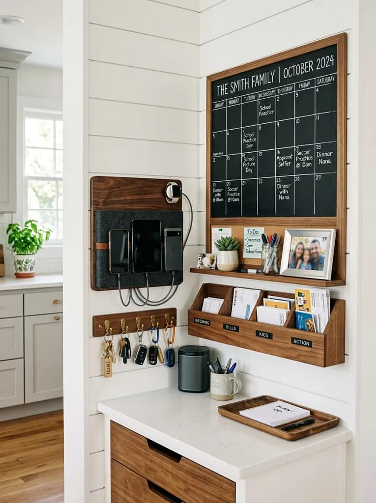 25 Kitchen Decor Ideas That Instantly Upgrade Any Space 22 Charging Station or Command Nook