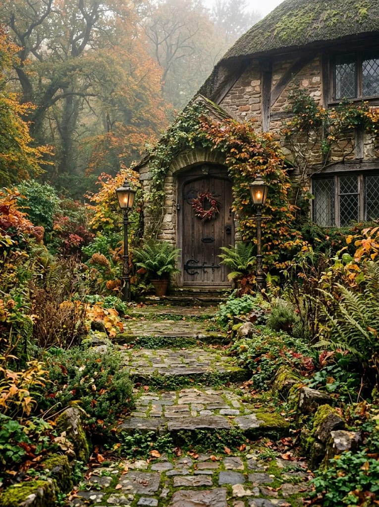 24 Witchcore Porch Ideas for Spooky Cozy Charm 24 Cobblestone Witch Pathway