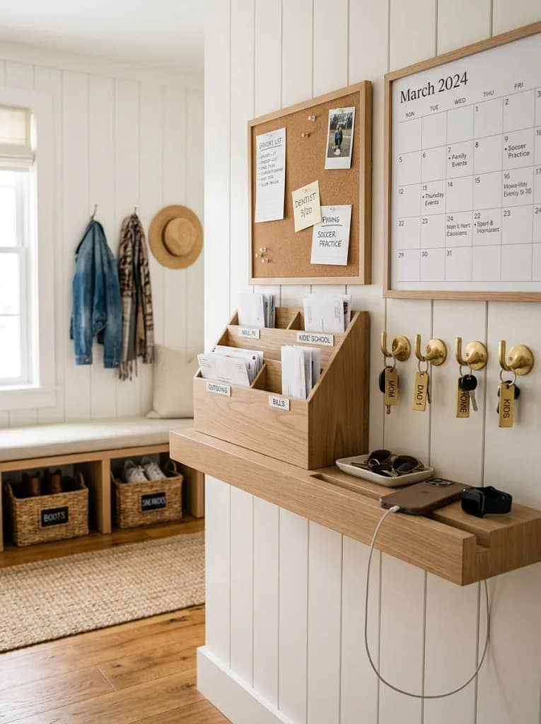24 Entryway Refresh Ideas for Stylish First Impressions 23 Command Center for Mail and Keys
