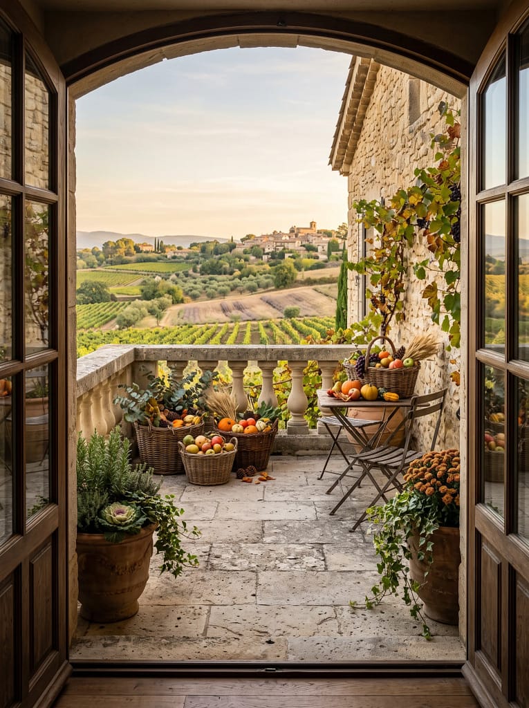 24 Fall Balcony Decor Ideas for Cozy Autumn Vibes 19 Copper and Brass Accents