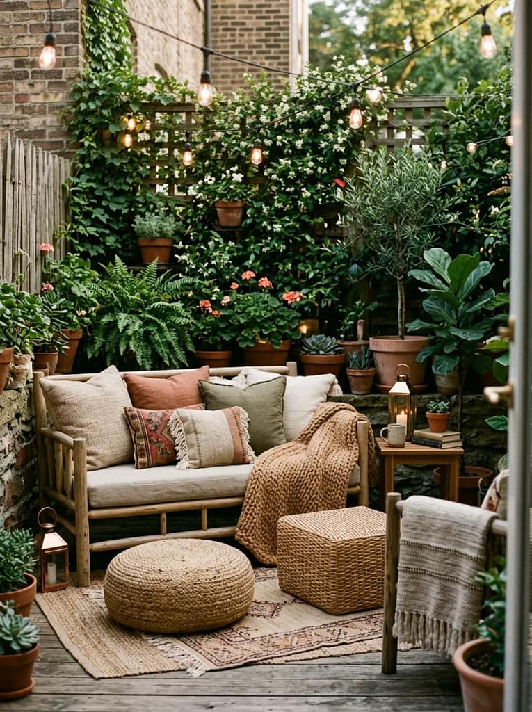 21 Tiny Patio Ideas That Maximize Small Outdoor Spaces 19 Cozy Cushion Styling