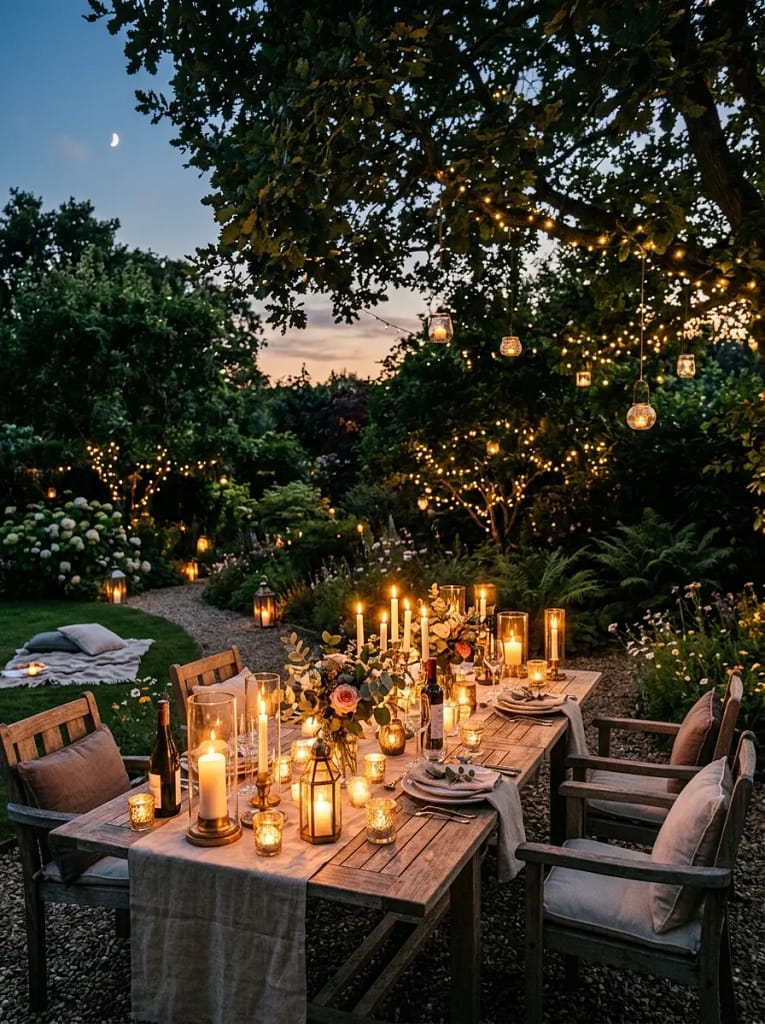 23 Outdoor Picnic Area Ideas for Backyard Gatherings 23 Cozy Evening Candle Lighting