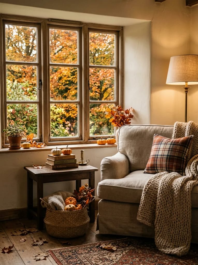 20 Pumpkin Gourd Decor Ideas for Charming Fall Homes 17 Cozy Reading Nook Pumpkin Accents