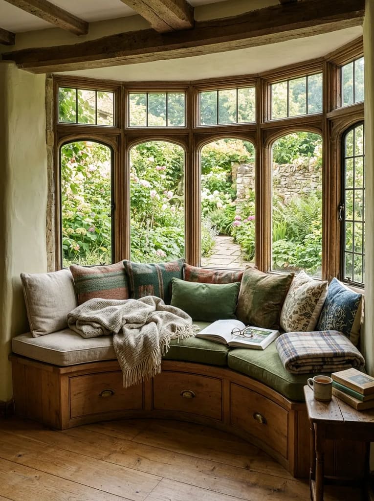 22 Cozy Sunroom Ideas for Bright Relaxing Spaces 9 Cozy Window Bench