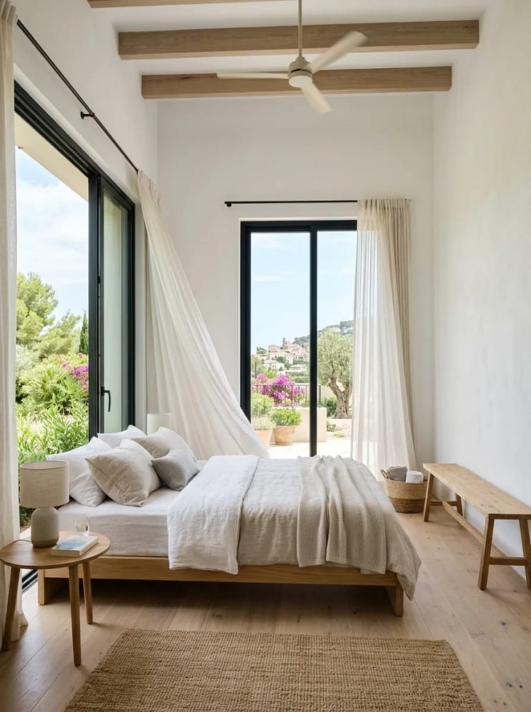 20 Bedroom Cooling Ideas for Better Sleep All Night 6 Cross-Ventilated Windows