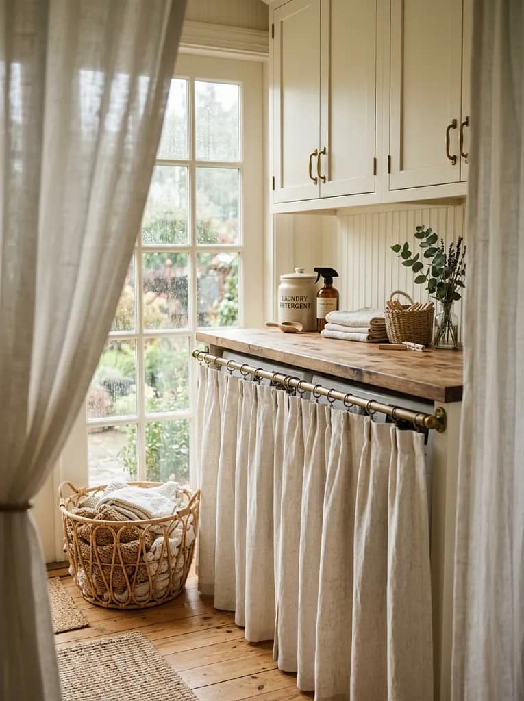 20 Laundry Room Organization Ideas for Clutter Free Space 10 Curtain Machine Cover