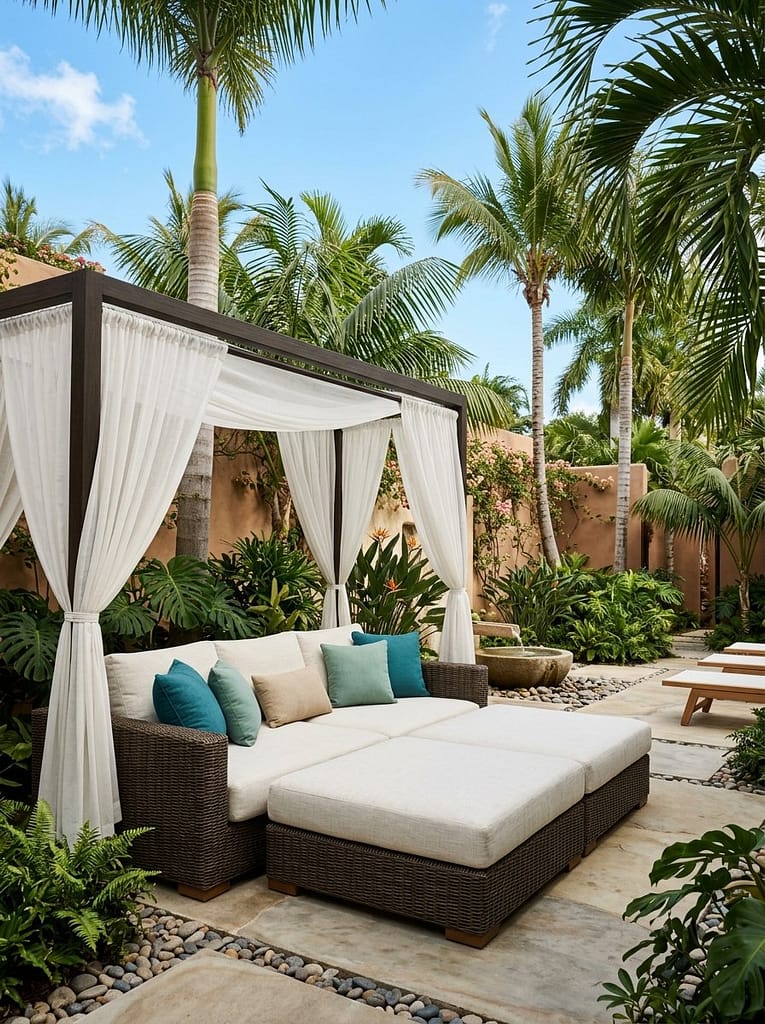 24 Outdoor Modular Seating Ideas for Flexible Comfort 14 Daybed Ottoman Setup