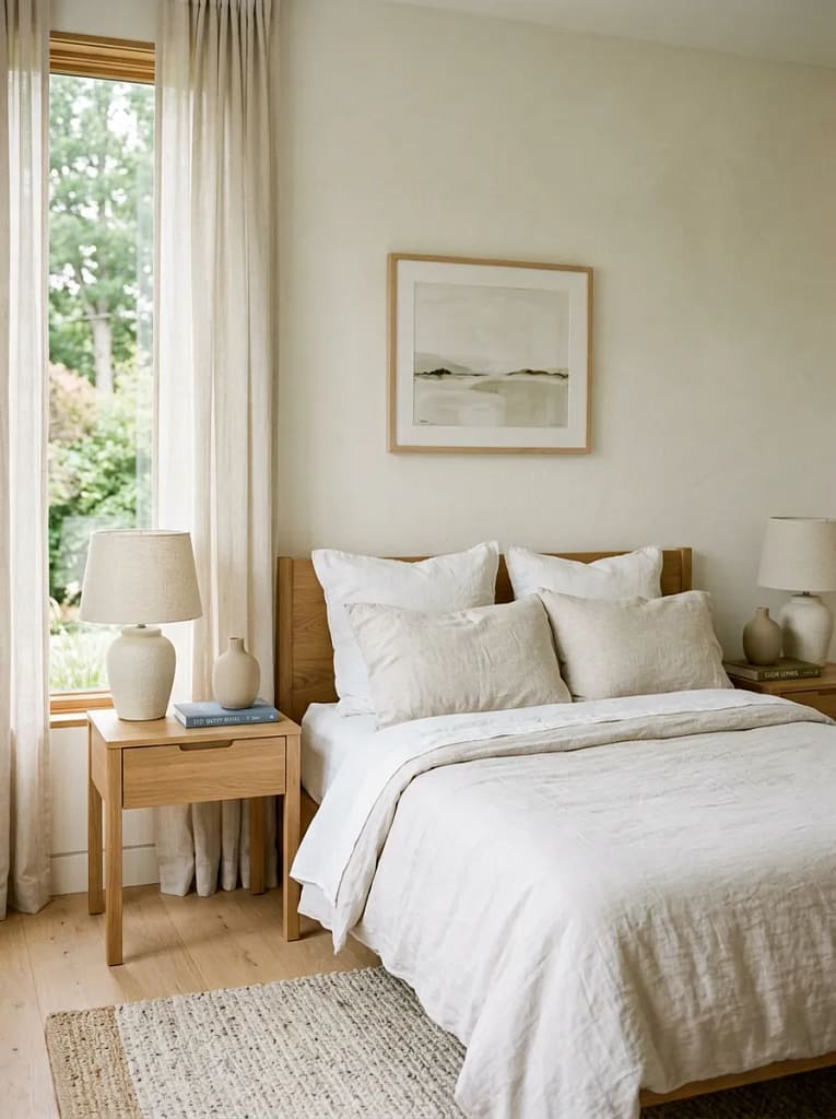 20 Bedroom Cooling Ideas for Better Sleep All Night 18 Decluttered Nightstands