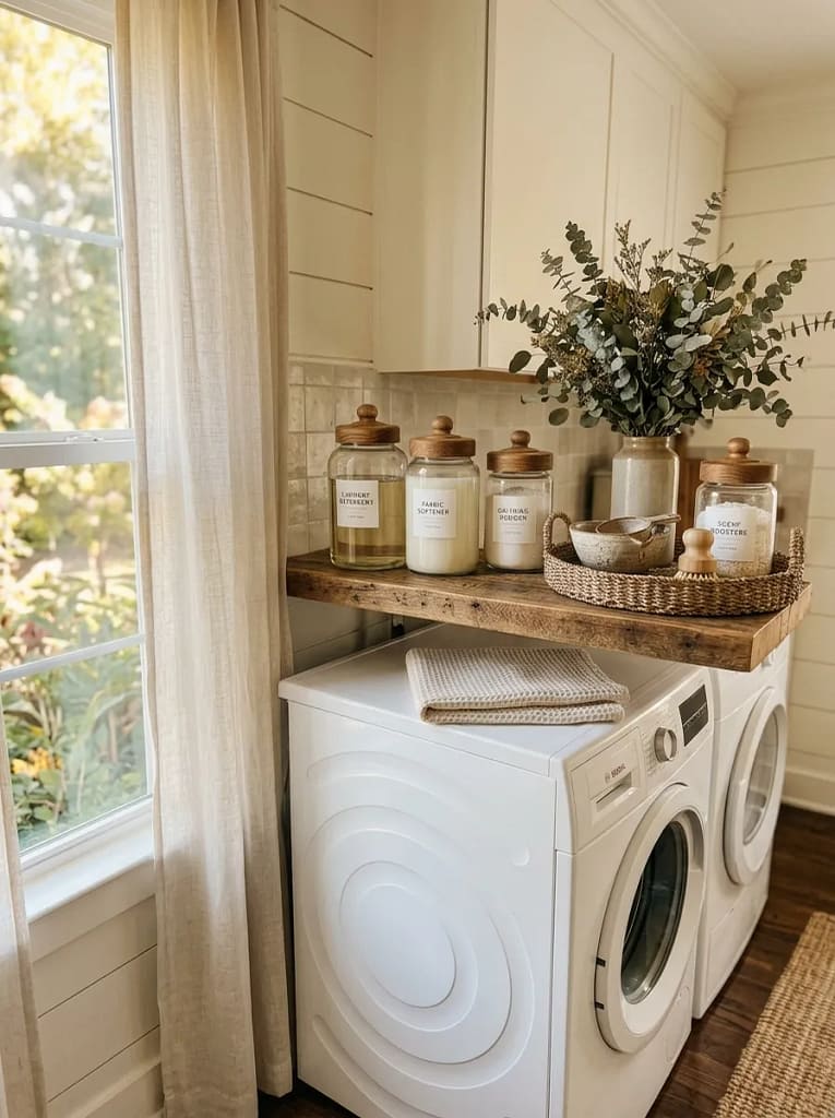 20 Laundry Room Organization Ideas for Clutter Free Space 6 Detergent Dispenser Jars