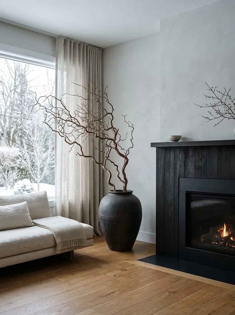 21 Forest Foraging Decor Ideas Full of Rustic Magic 4 Display Large Branches in Ceramic Vases