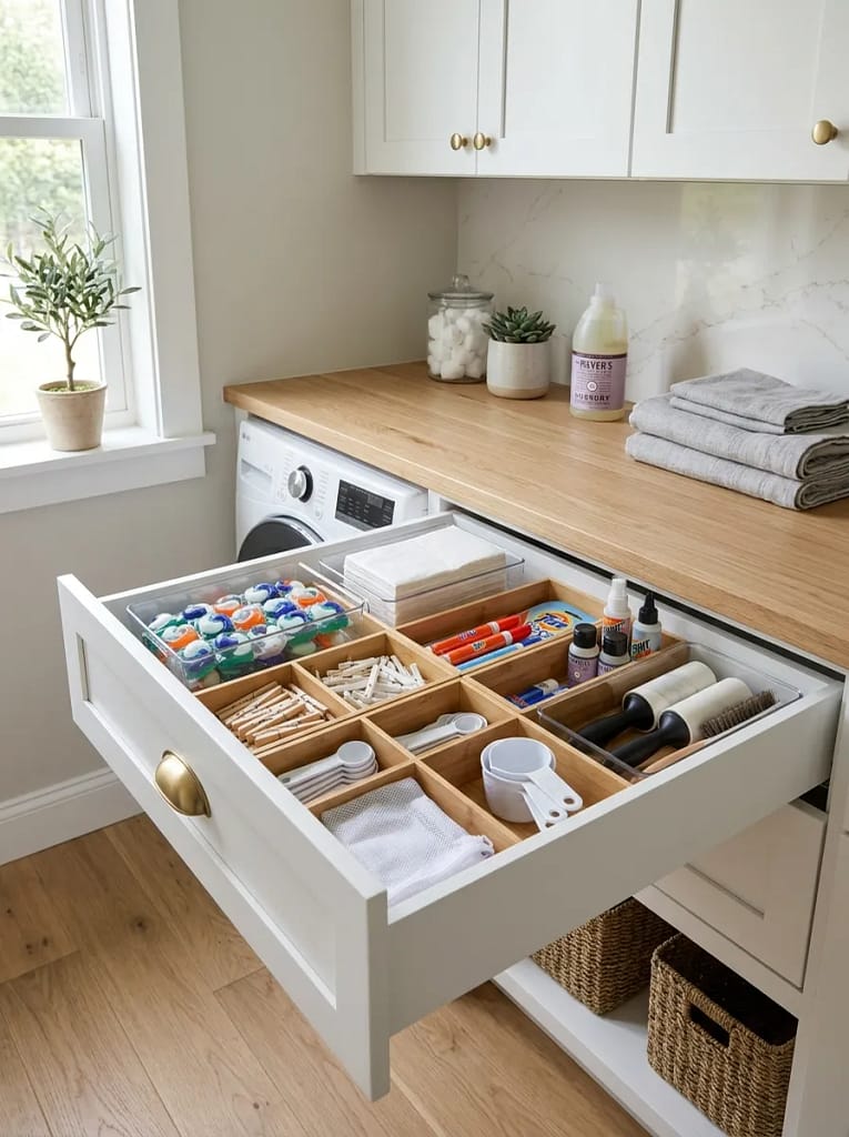 24 Laundry Room Storage Ideas to Maximize Every Inch 16 Drawer Divider Inserts