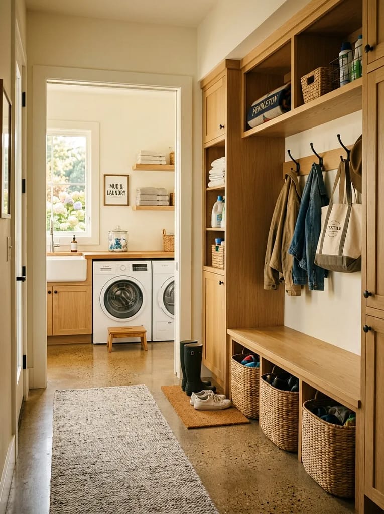 20 Laundry Room Organization Ideas for Clutter Free Space 13 Drop-Zone Storage Bench