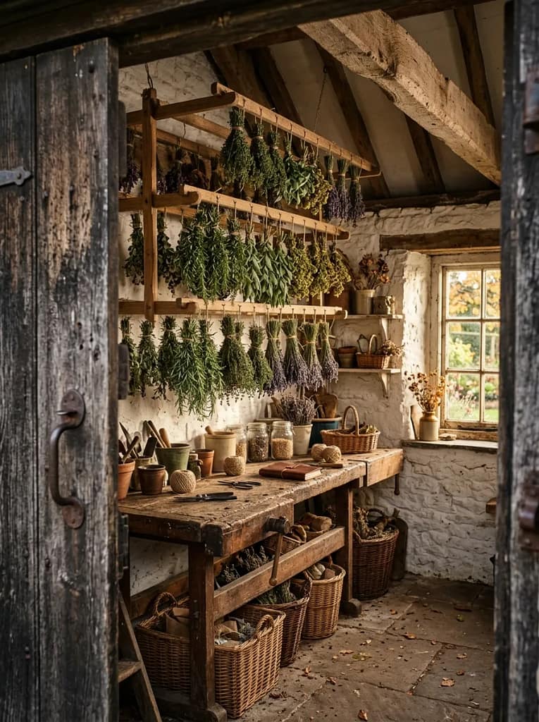 22 Herb Garden Ideas for Fresh Flavor All Year Long 20 Drying Herb Bundle Rack