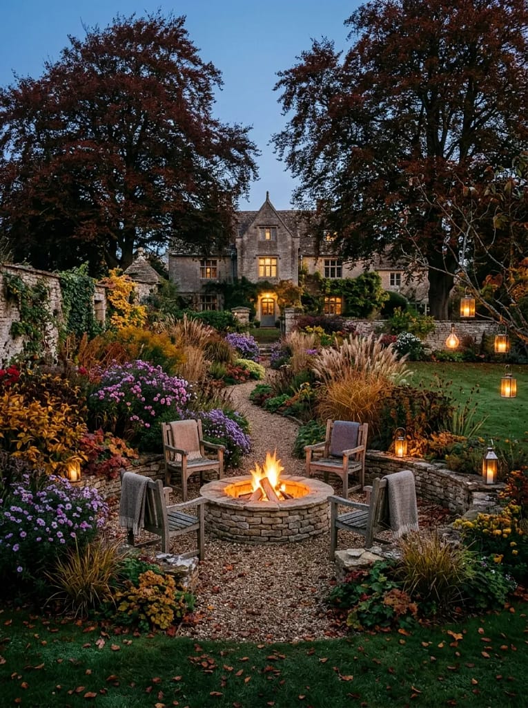 22 Autumn Garden Ideas for Dreamy Seasonal Beauty 17 Fire Pit Garden Retreat