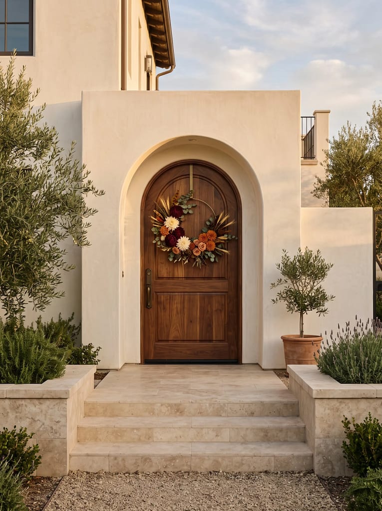 23 Fall Front Door Wreath Ideas for Instant Charm 24 Floral Harvest Hoop Wreath