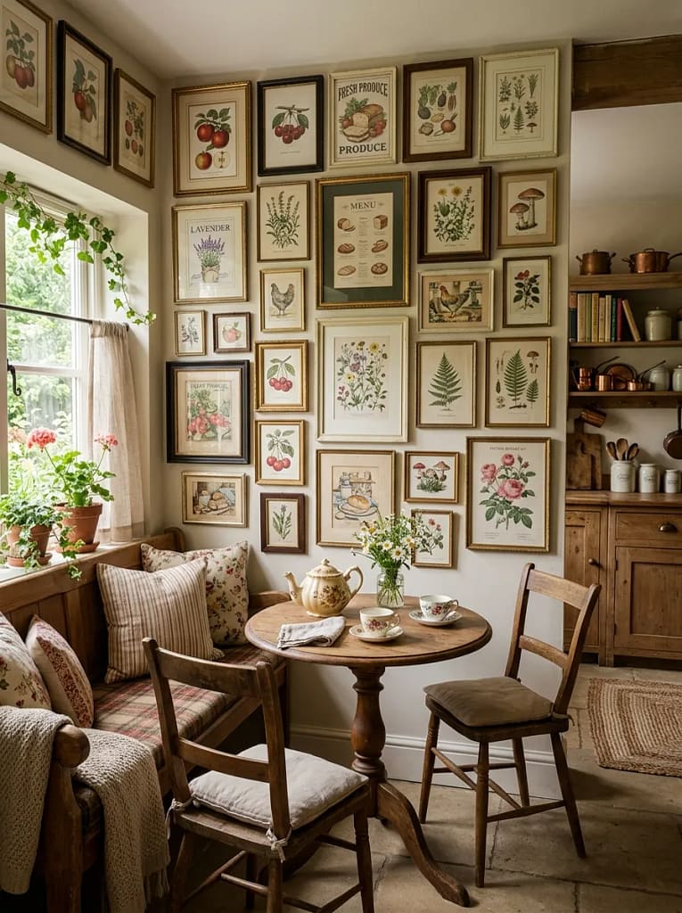 25 Kitchen Decor Ideas That Instantly Upgrade Any Space 7 Gallery Wall of Kitchen-Themed Art