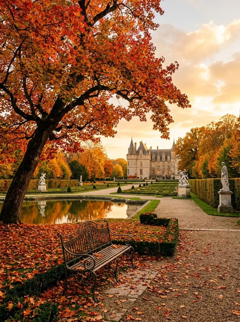 22 Autumn Garden Ideas for Dreamy Seasonal Beauty 11 Garden Bench Under Fall Foliage