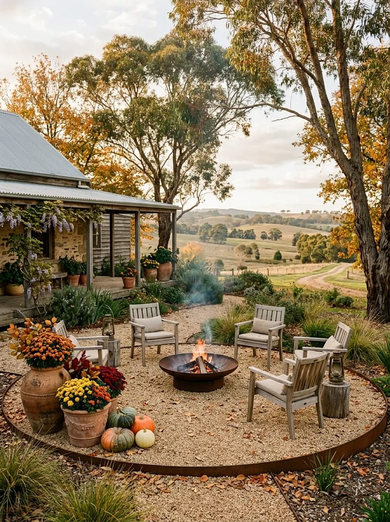 20 Fall Fire Pit Ideas for Cozy Backyard Evenings 7 Gravel Fire Pit Patio