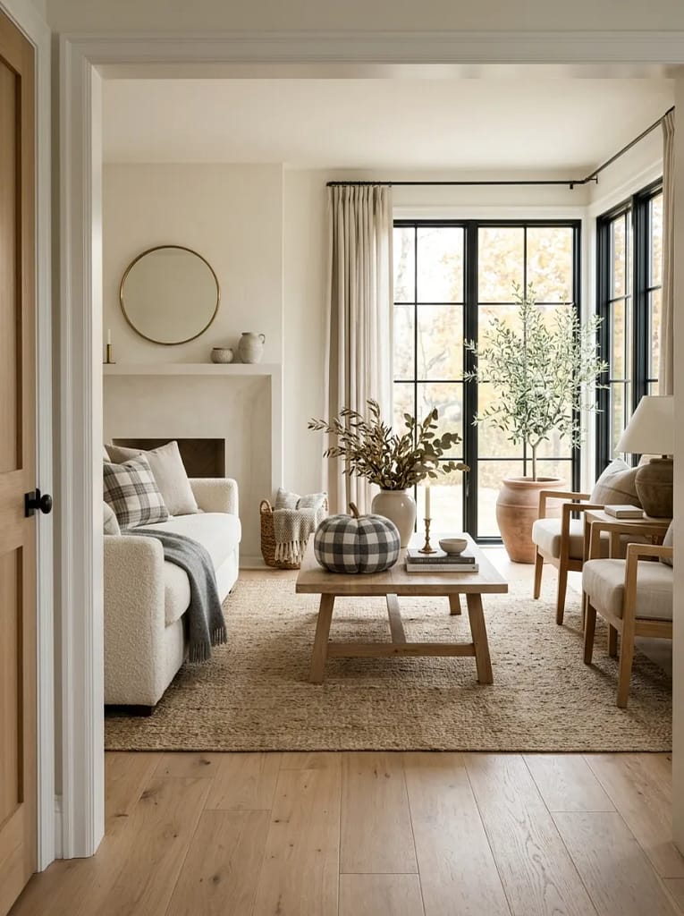 23 Pumpkin Plaid Decor Ideas for Cozy Fall Style 21 Gray White Plaid Pumpkin