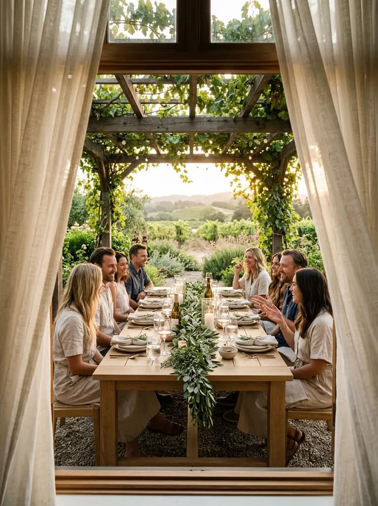 22 Backyard Potluck Table Ideas for Easy Entertaining 13 Greenery and Herb Table Garland