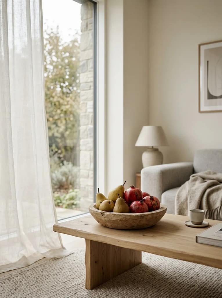 24 Fall Coffee Table Decor Ideas for Cozy Autumn Style 11 Harvest Fruit Bowl
