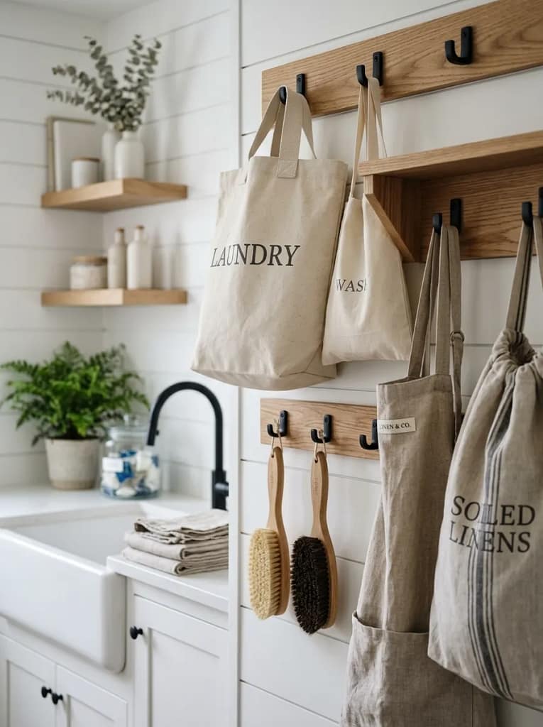 22 Laundry Room Decor Ideas for Stylish Small Spaces 16 Hook Wall Organizer