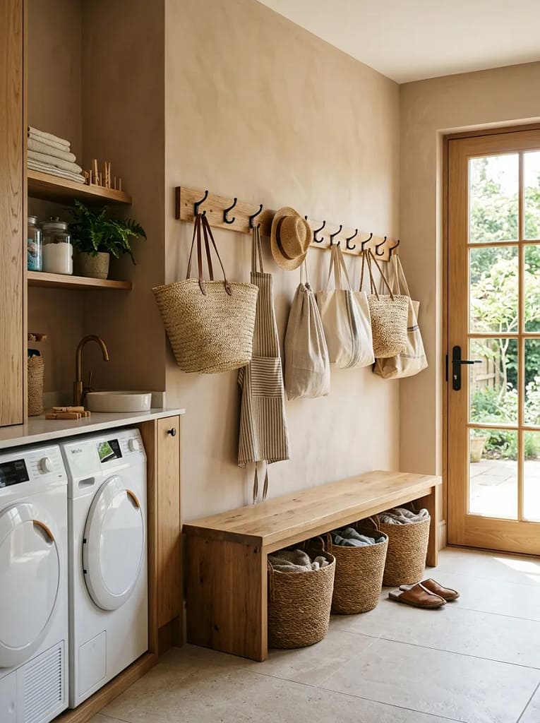 24 Laundry Room Storage Ideas to Maximize Every Inch 10 Hooks Row Near Door