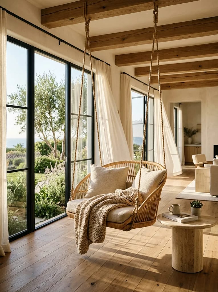 22 Rest Corner Ideas for Peaceful Cozy Home Retreats 21 Indoor Swing Reading Corner